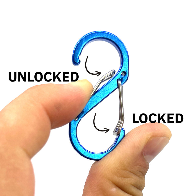 Okrasná karabina ve tvaru S-háku 50 mm - modrá