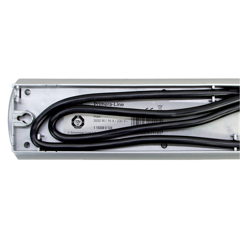 Prodlužovací kabel PRIMERA 10 zásuvek 16A stříbrný 2m