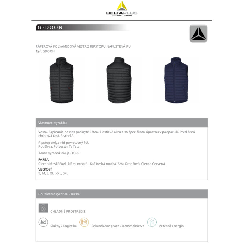 Péřová vesta G-DOON maskáčová XL