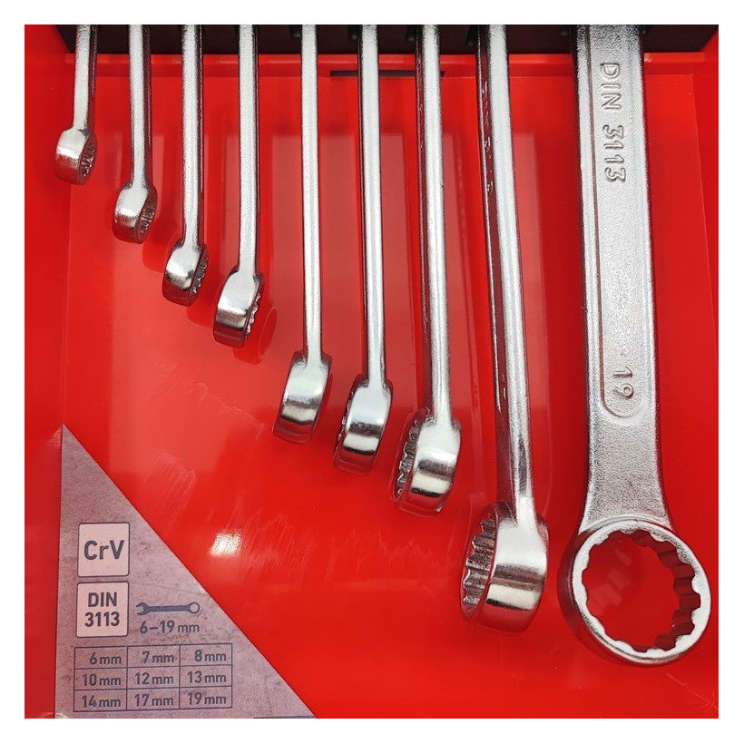 Klíče oko - vidlice, 9-dílná sada