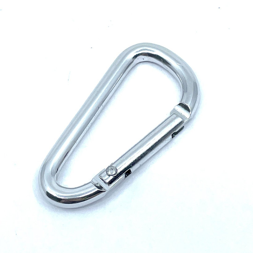 Karabina hliníková tvar D - stříbrná 5mm