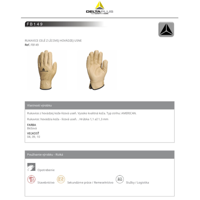 Pracovní rukavice FB149 08