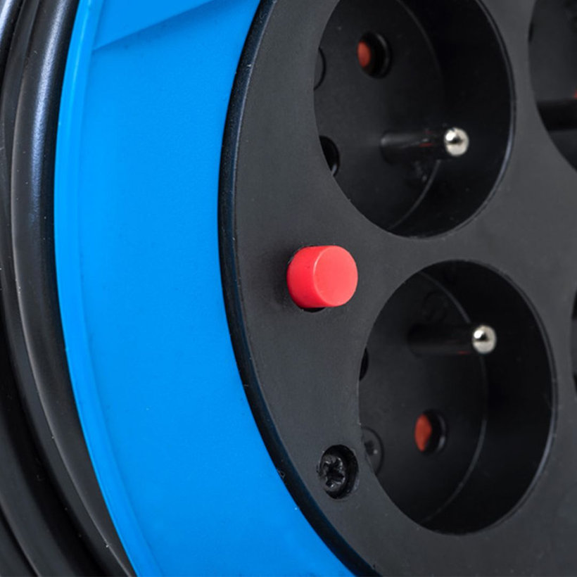 Prodlužovací kabel na bubnu, modrý 15m