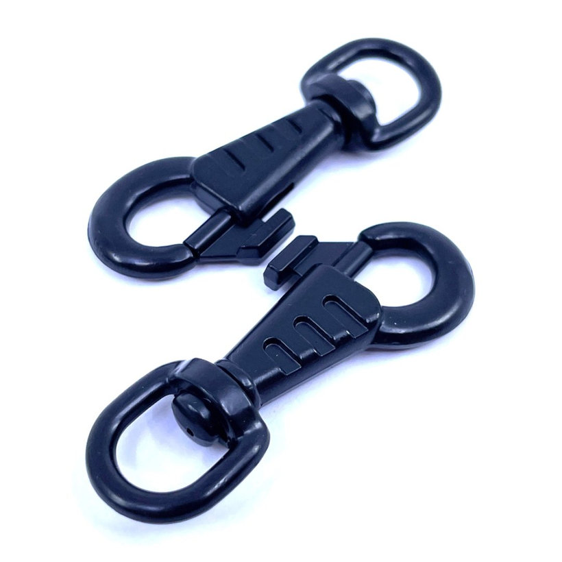 Karabina otočná s prolisem černá 50x10mm