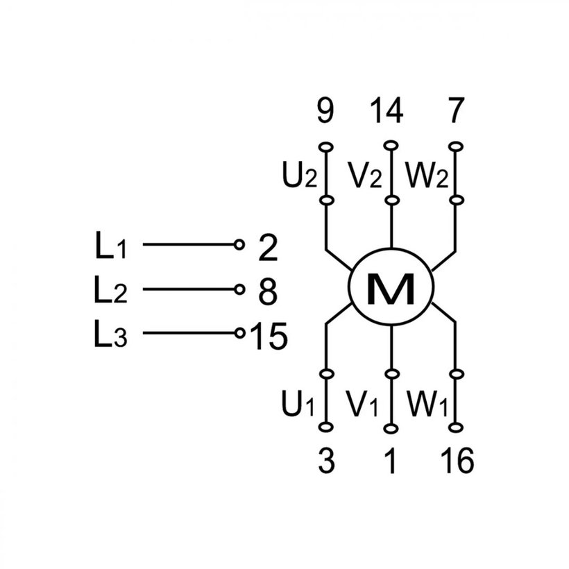 Vačkový přepínač motoru hvězda-trojúhelník 25A