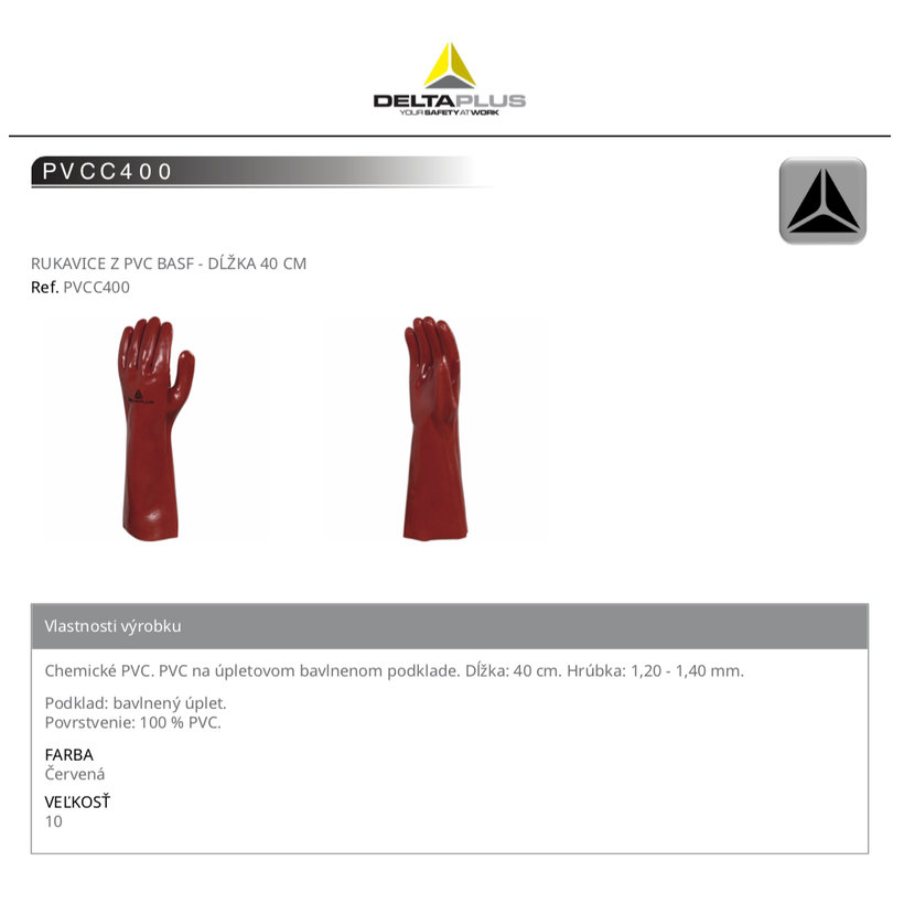 Pracovní rukavice PVCC400 10