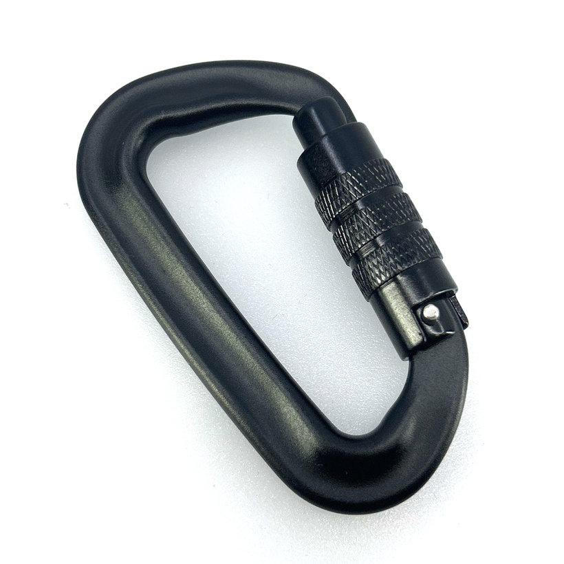 Hliníková karabina twist lock 80mm - černá