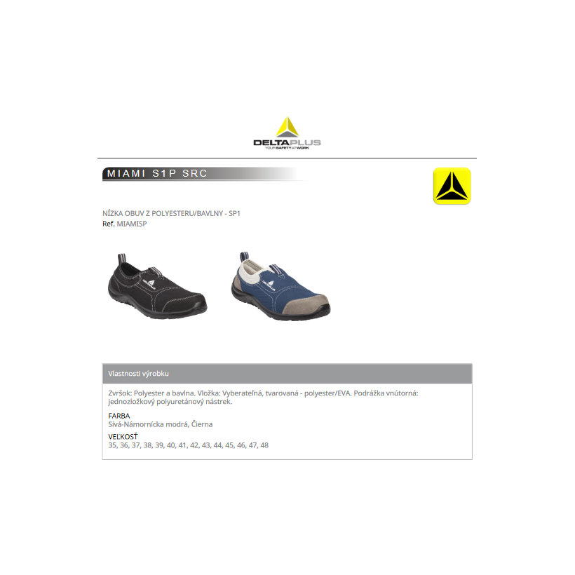 Nízká pracovní obuv MIAMI S1P 37