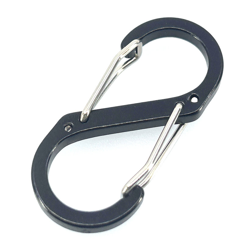 Okrasná karabina ve tvaru S-háku 50 mm - černá