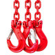 Řetězový závěs oko-3 háky tř 80 se zkracovačem (1,5 m, 4250/3000 kg, 8 mm, červená)