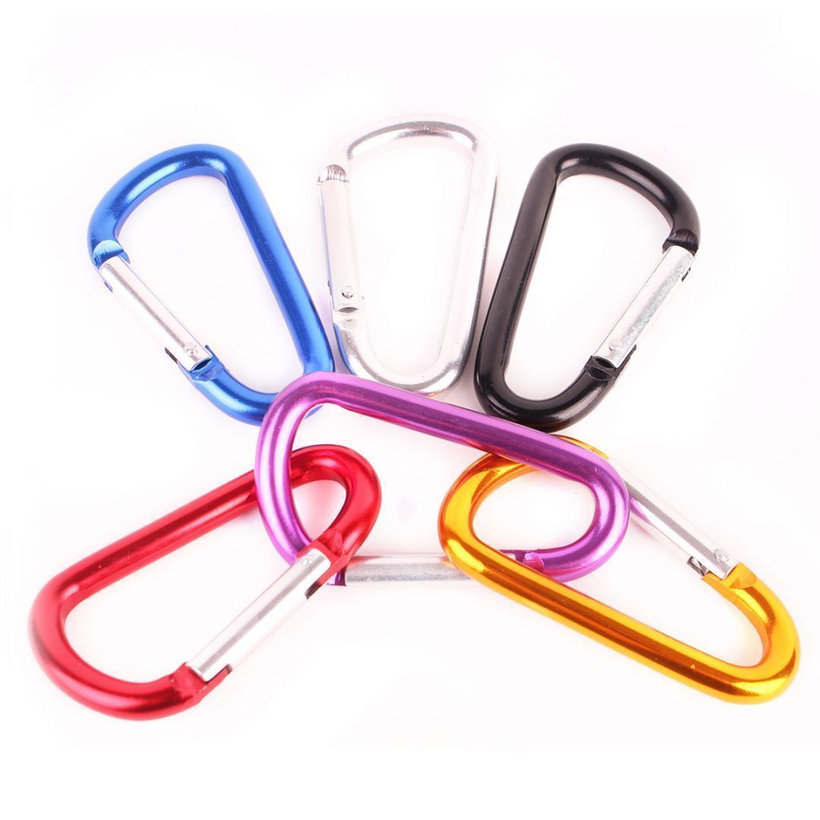 Karabina hliníková tvar D - zelená 6mm