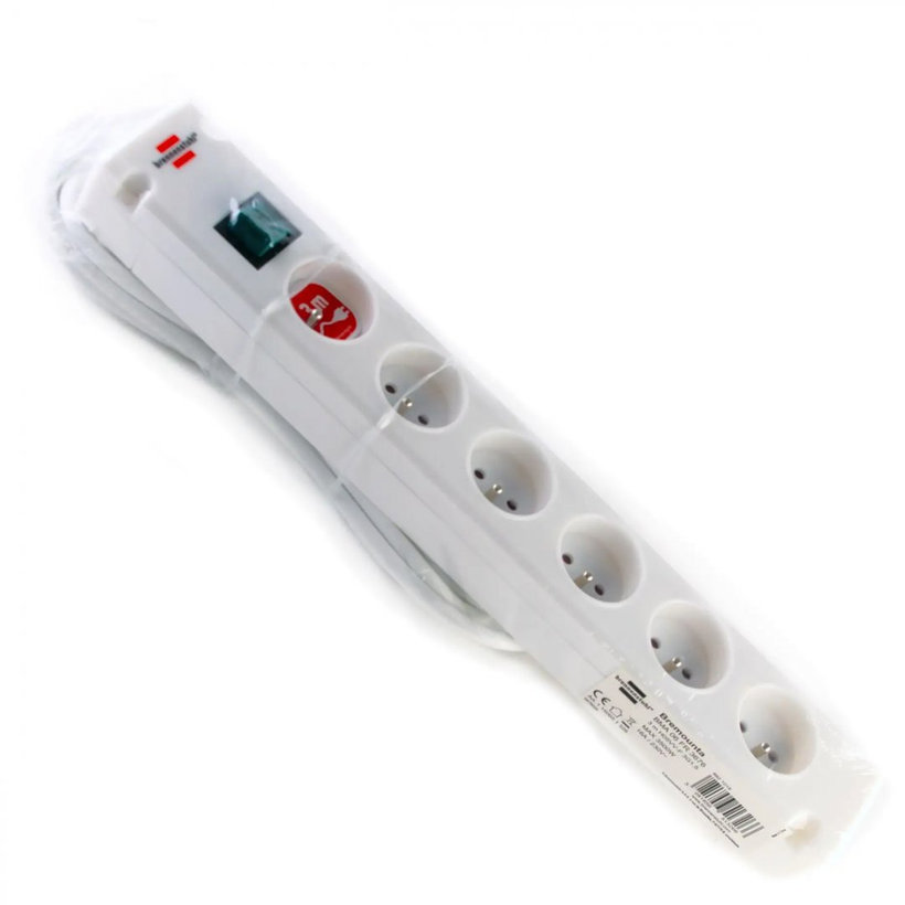 Prodlužovací kabel Bremounta, montovatelný, bílý 3m