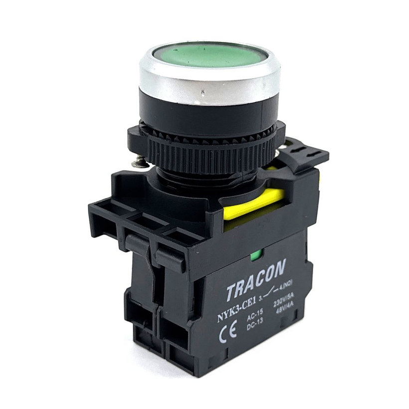 Tlačítkový spínač podsvícený zelený