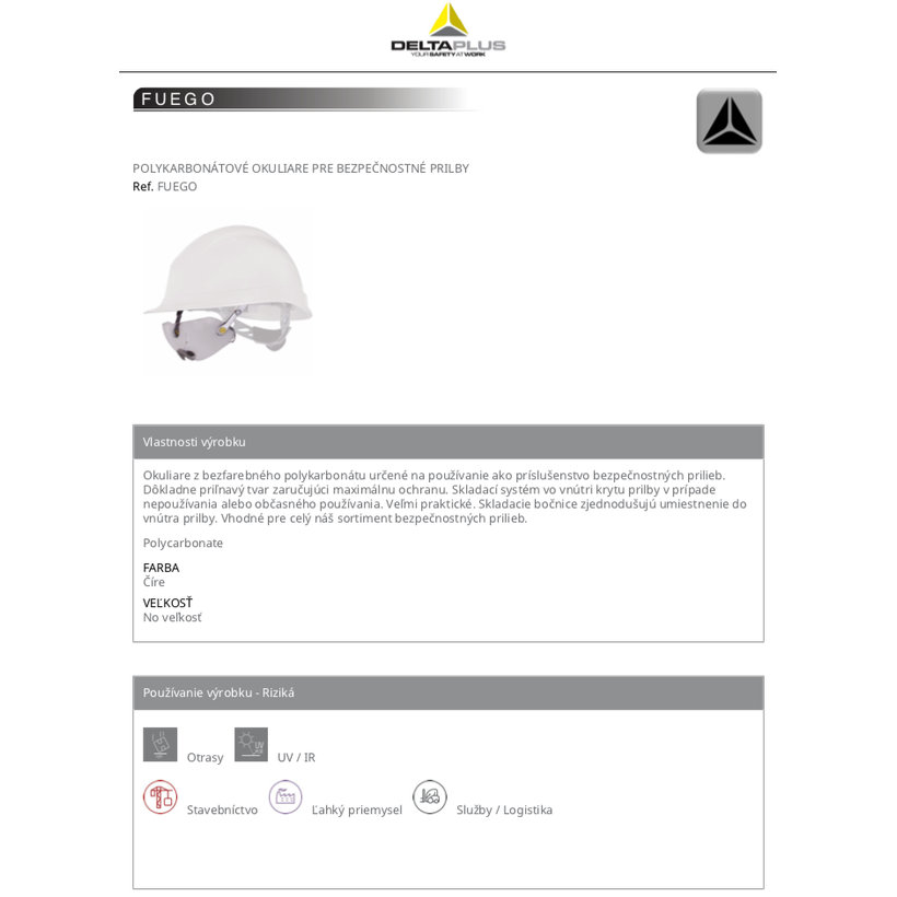 Pracovní brýle FUEGO