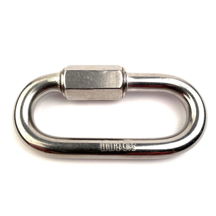 Nerezová karabina s maticí A4 8 mm