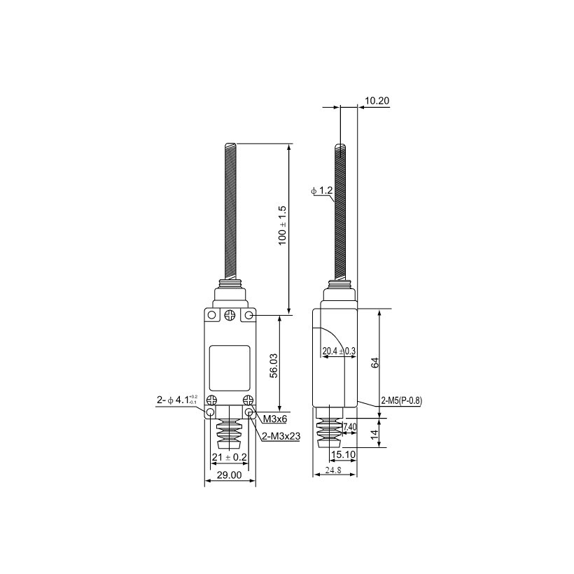 Koncový spínač s pružinovou pákou