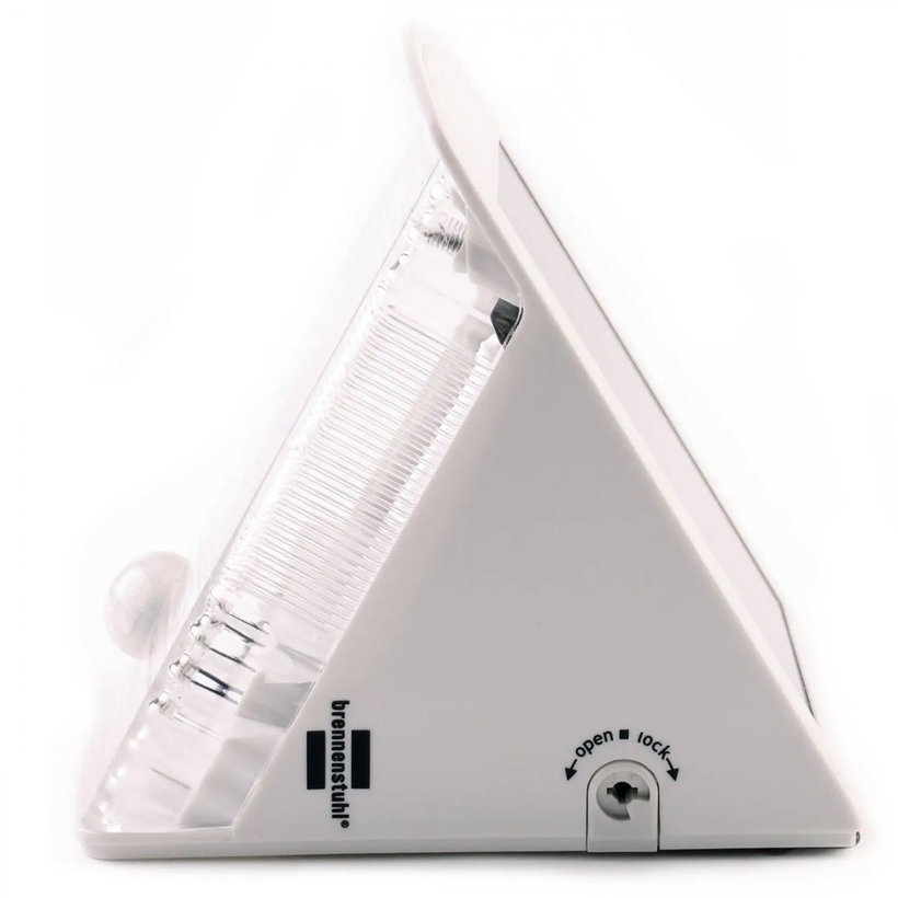 Solární LED nástěnné světlo s pohybovým PIR detektorem šedobílé