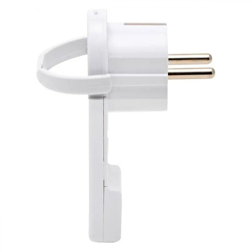 Plochá zástrčka bílá se sklopným kroužkem