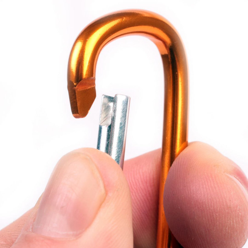 Karabina hliníková tvar D - zelená 6mm