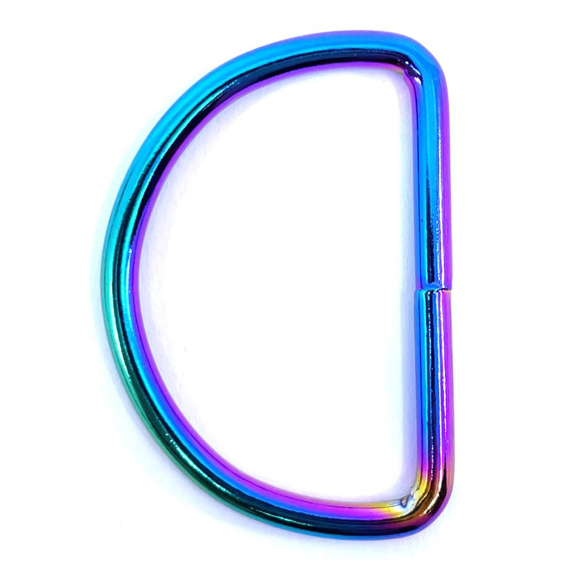 Kroužek svařovaný tvar D duhový 3x16mm