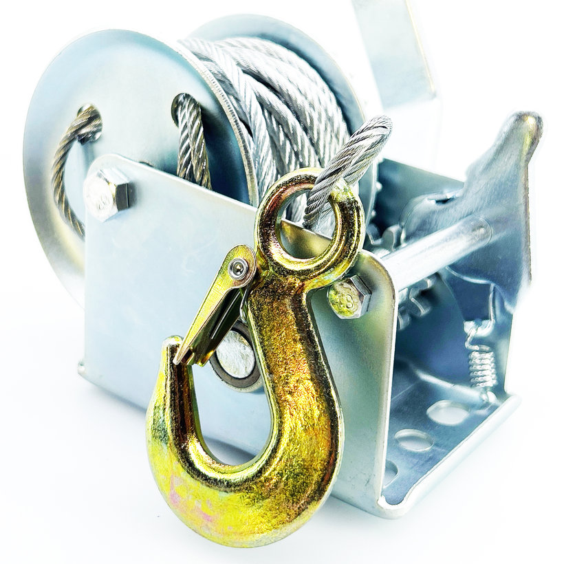 Ruční naviják 250kg, 4,5mm x 8m, ocel lano