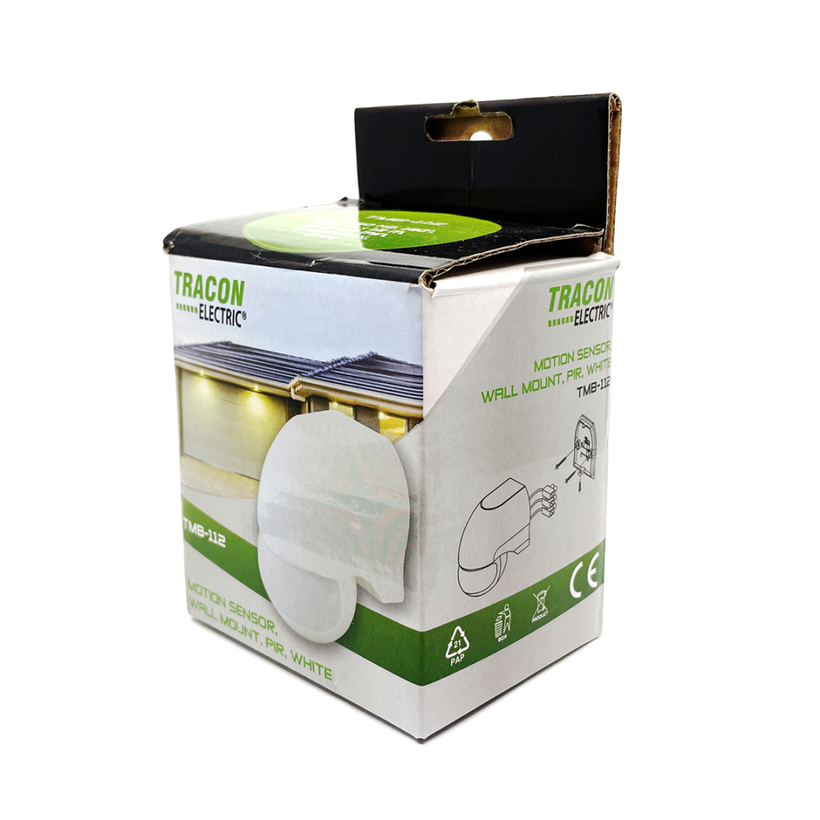 Snímač pohybu nástěnný - bílý 180°