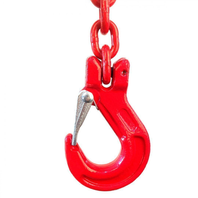 Řetězový závěs oko-hák tř 80 se zkracovačem (4 m, 5300 kg, 13 mm, červená)