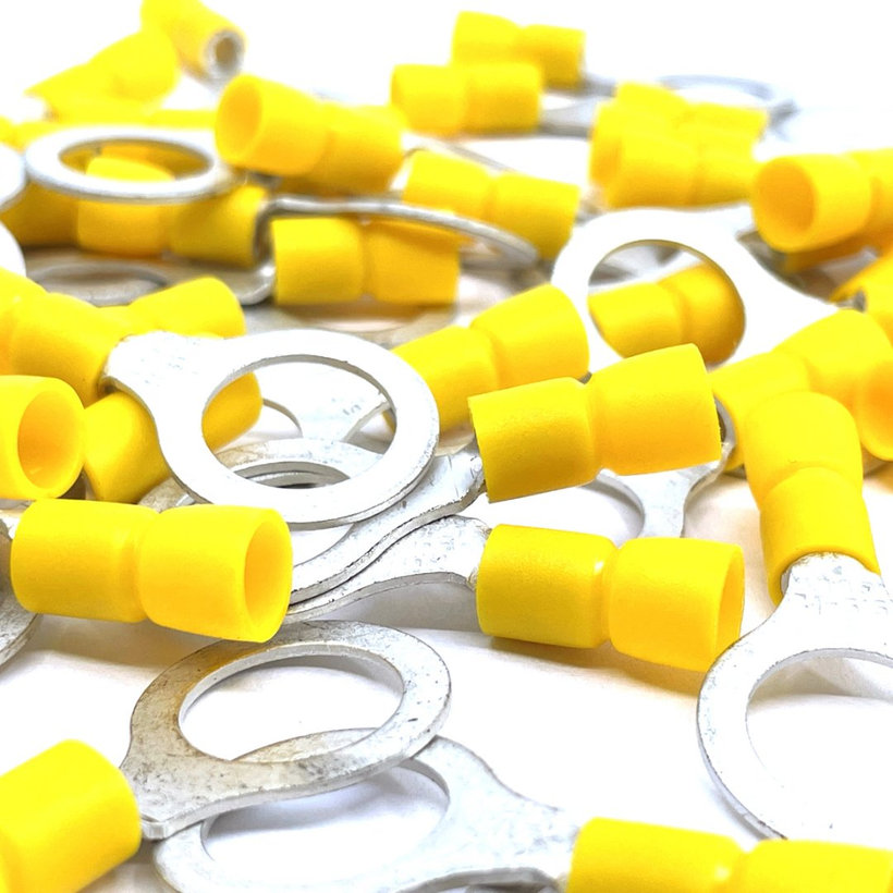 Izolované Cu kabelová oka lisovací žluté 6mm²