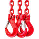 Řetězový závěs oko-3 háky tř 80 se zkracovačem (4 m, 2360/1700 kg, 6 mm, červená)