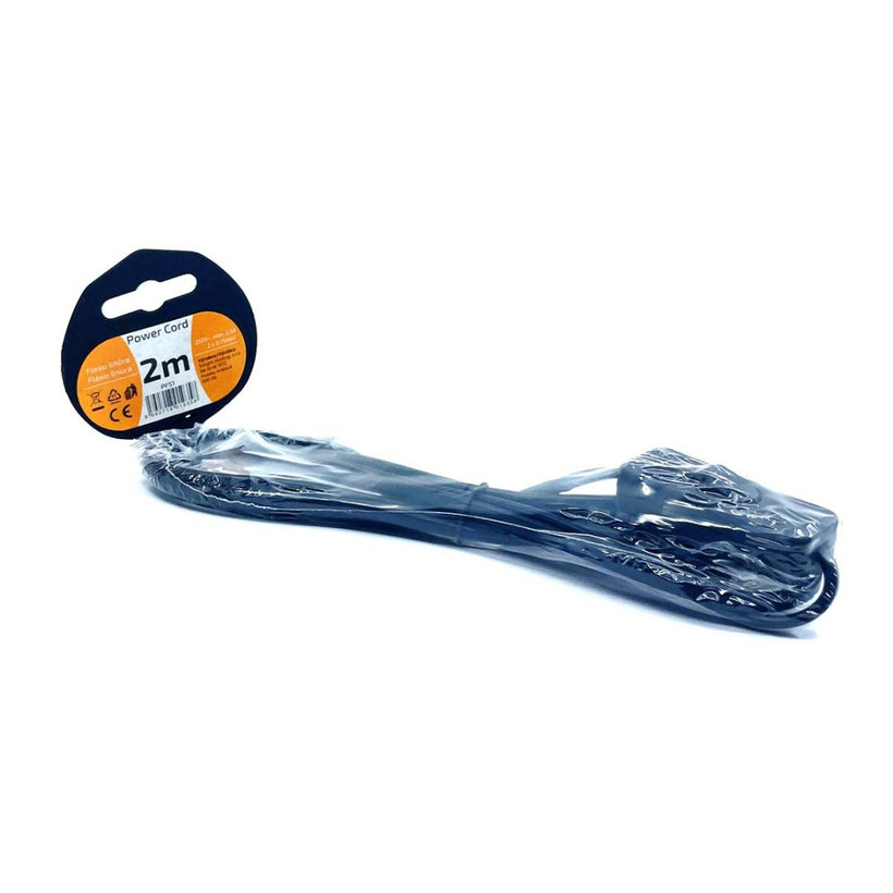 Flexo šňůra 2m 2x0,75 černá plochá - vypínač