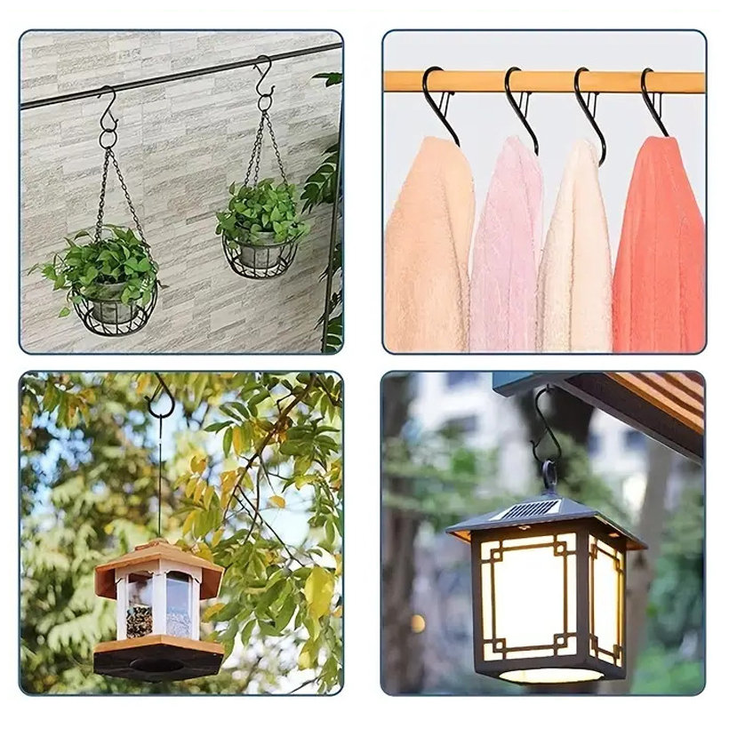 S-hák s pojistkou - černý