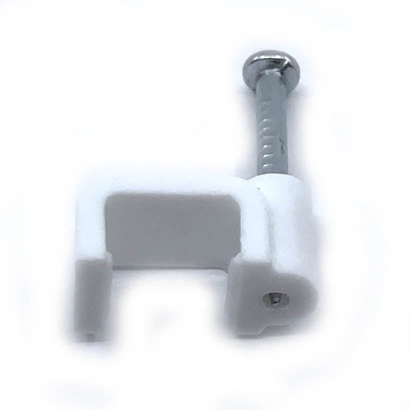 Kabelážní příchytka čtvercová bílá 9mm