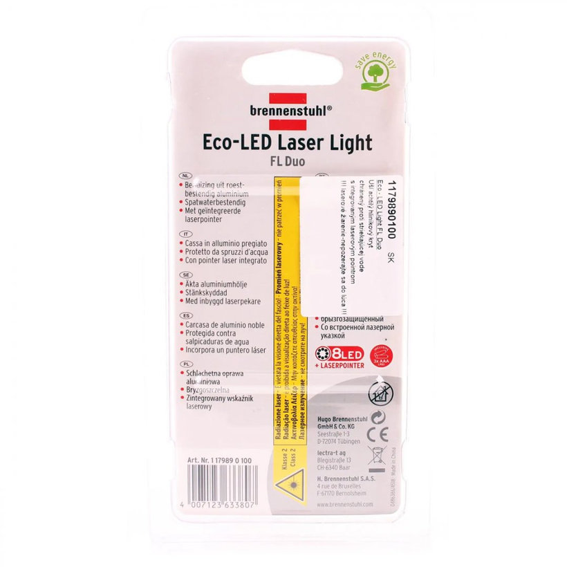 Eco-LED laserové svítilna 8xLED