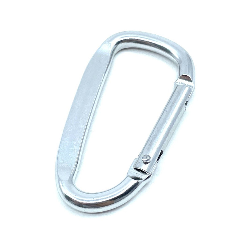 Karabina hliníková tvar D - stříbrná 6mm