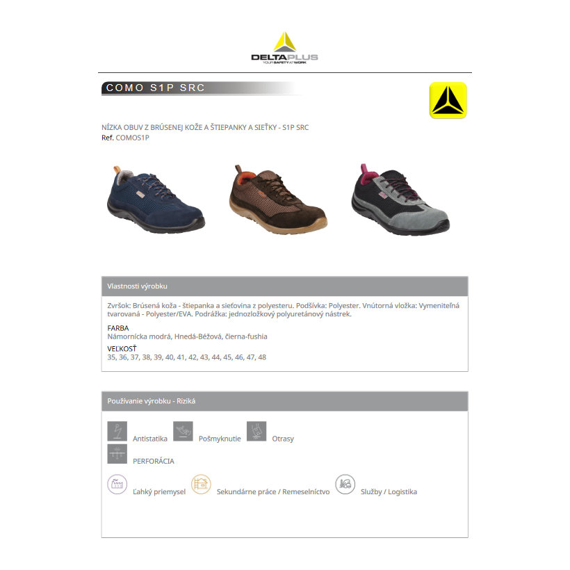 Nízká pracovní obuv COMO S1P béžová 40