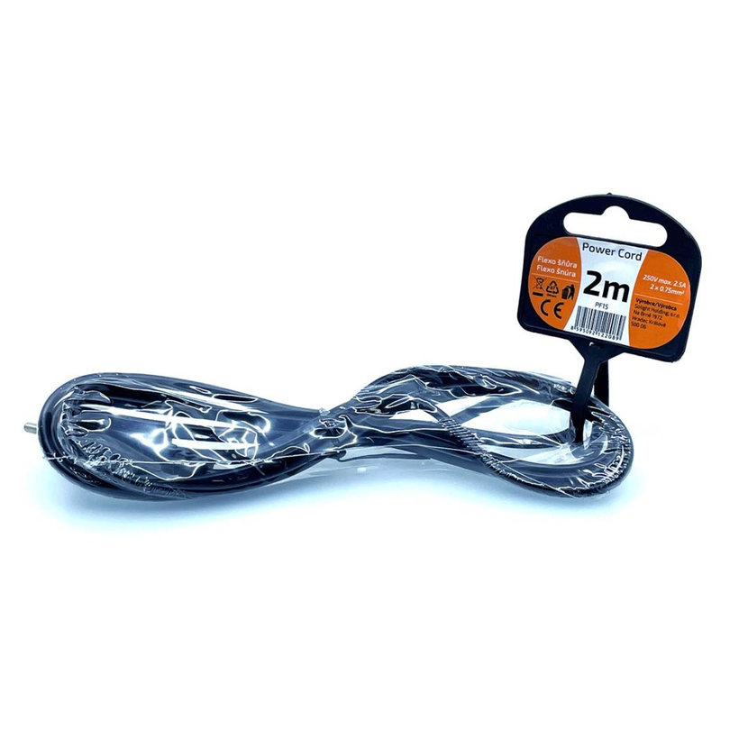 Flexo šňůra 2m 2x0,75 černá plochá