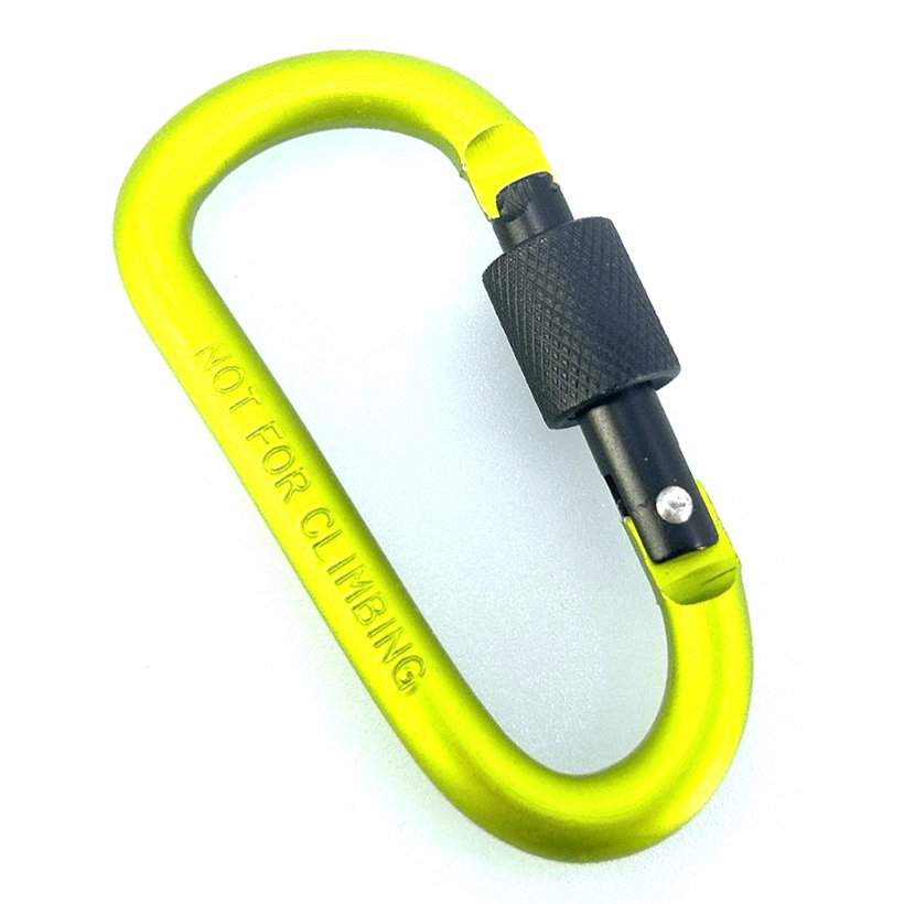 Hliníková karabina s pojistkou - zelená