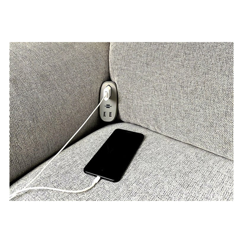 Stolová zásuvka 1-násobná, plochá 3m