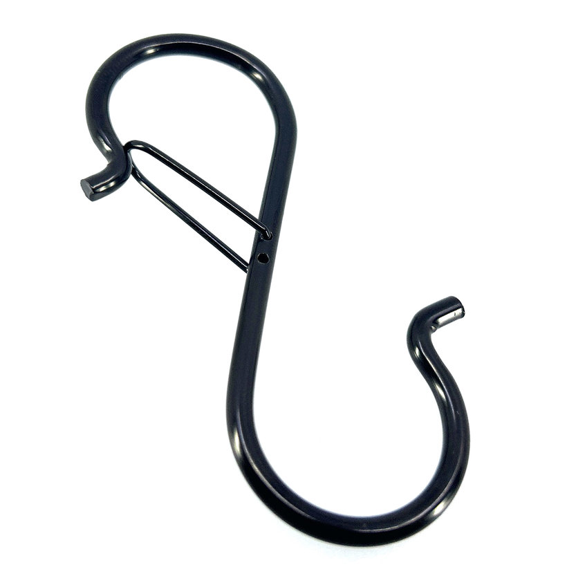 S-hák s pojistkou - černý