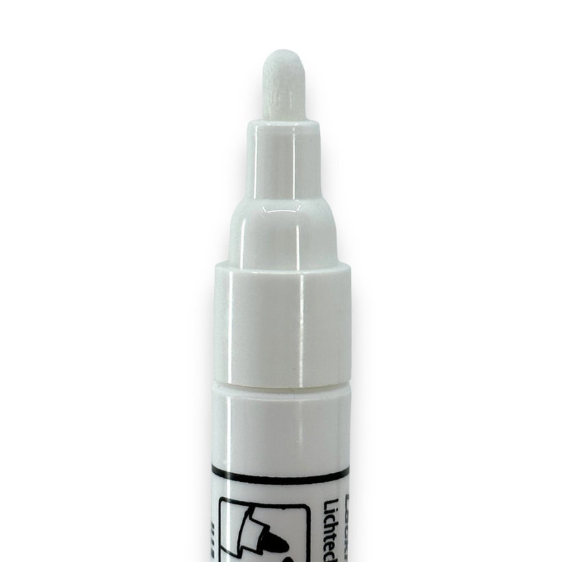 Fixa s kulatým hrotem laková - bílá