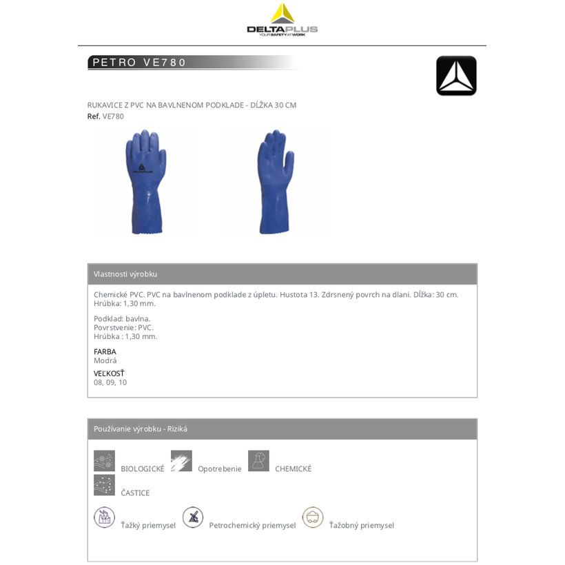 Pracovní rukavice PETRO VE780 09