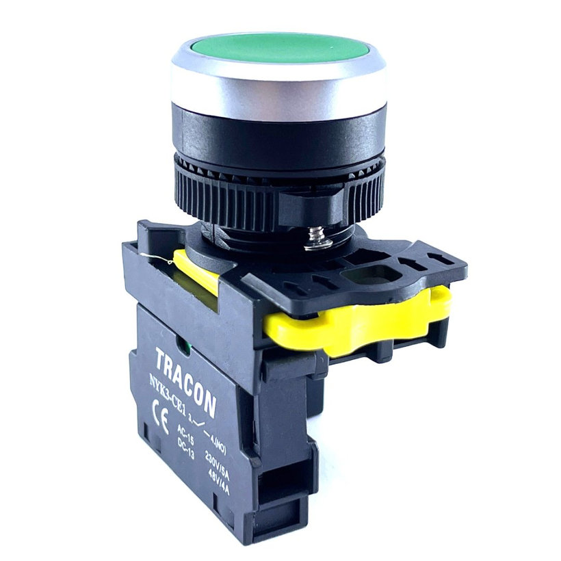 Klasický tlačítkový spínač zelený