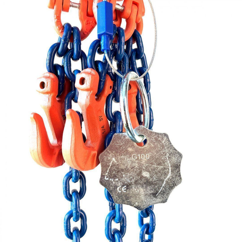 Řetězový závěs oko-3 háky tř 100 se zkracovačem (5,5 m, 5300/3750 kg, 8 mm)