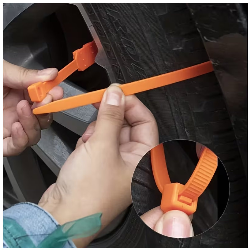 Plastové nouzové „sněhové řetězy“ na pneumatiky 12×930 mm – 10 ks