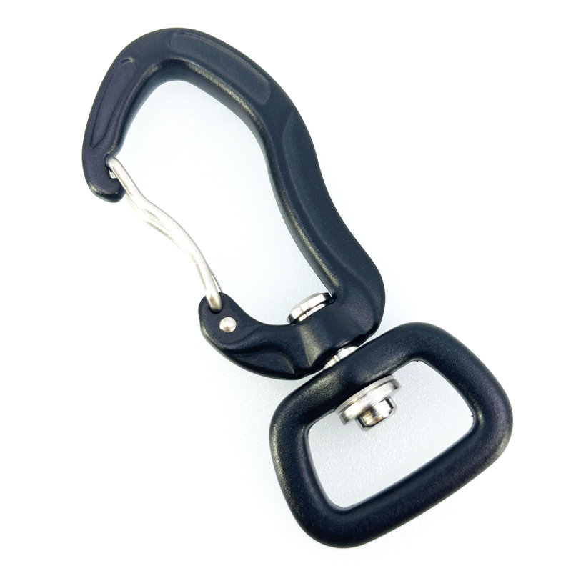 Hliníková karabina bez zapínání 71mm - černá