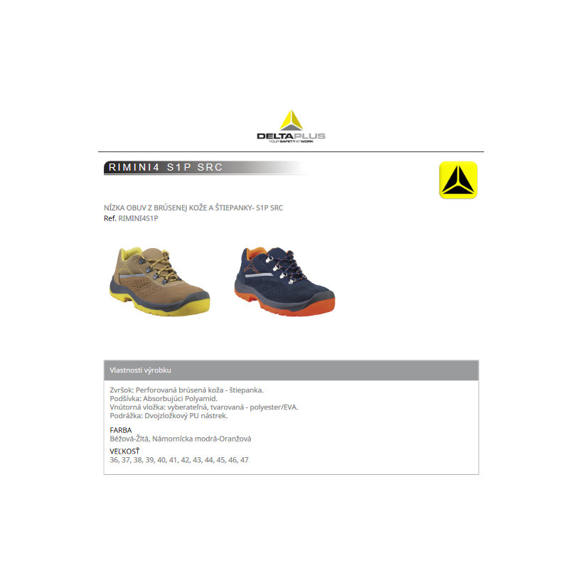 Nízká pracovní obuv RIMINI4 béžová 46