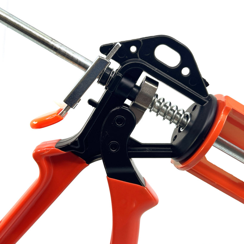 Pistole na tmel poloskeletová – kovová, 310 ml, B