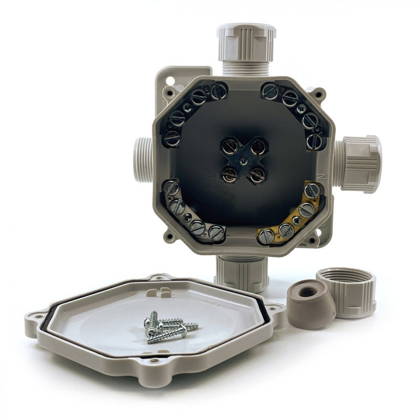 Krabice rozvodná 6455-27P/2 šedá 144x144x67mm