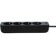 Prodlužovací kabel Eco-Line, 4 zásuvky, černý, 5 m