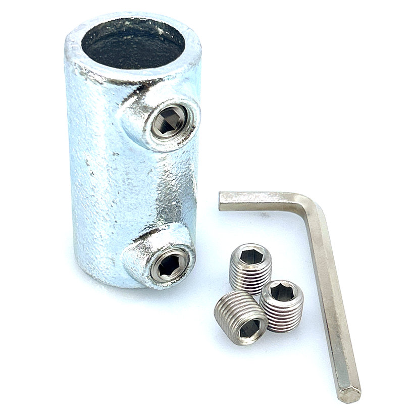 Trubkový konektor 27 mm - pozinkovaný